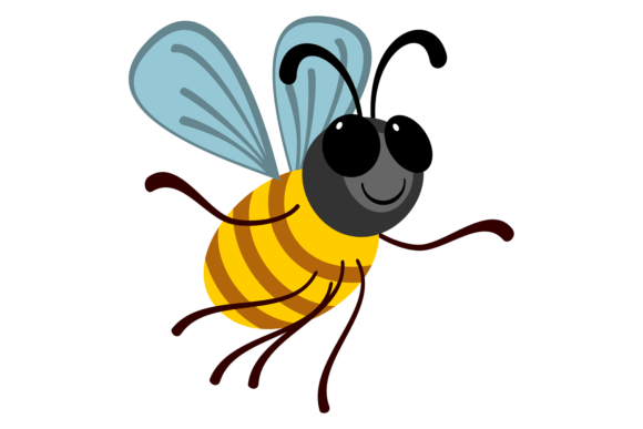 Download Cartoon Bee Character. Flying Bug Smilin - Premium Bundle