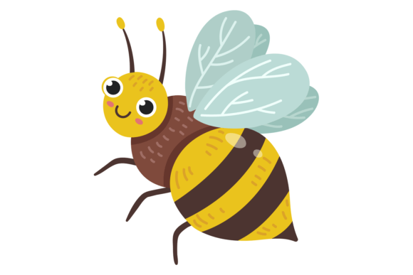 Download Cartoon Bee Mascot. Cute Face Happy Expr - Cartoon bee Collection