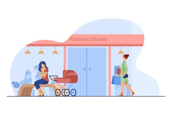 Download Mother Feeding Baby Near Fashion Outlet. - Feeding baby Collection