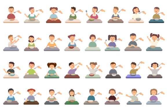Download Parent Feeding Baby with a Spoon Icons - Feeding baby Collection