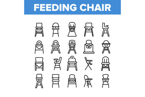 Download Feeding Baby Chair Collection Icons Set - Feeding baby Collection