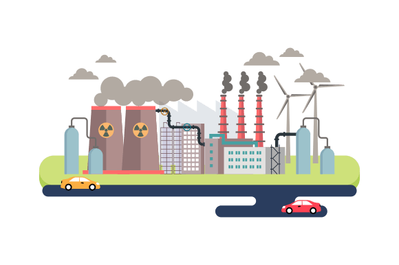 Download Urban Landscape with Factory - Premium Resources