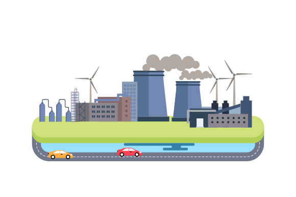 Download Urban Landscape with Factory - Premium Resources