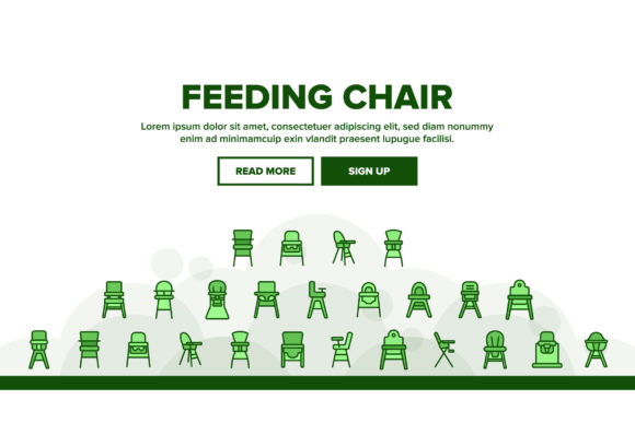 Download Feeding Baby Chair Landing Header Vector - Feeding baby Collection